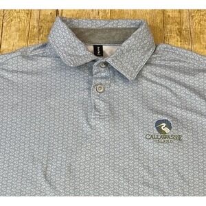 Anderson Ord Golf Shirt Polo Shirt Small Callawassie Island Golf All Over Fish